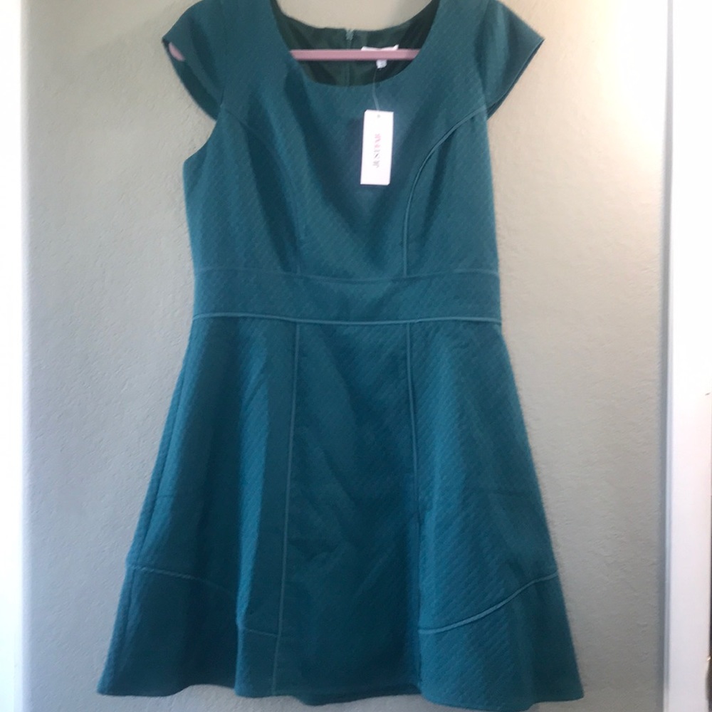 Justfab dark green summer dress l